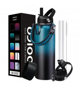 18oz Kids Water Bottle with Straw Lid,Vacuum Insulated Stainless Steel Water Bottle,Keep Cold-48h & Hot-24h,Water Flask for School,Sports and Travel,BPA Free